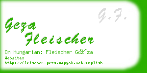 geza fleischer business card